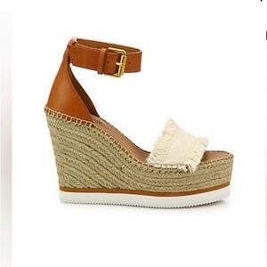 See By Chloe Tan and Cream Espadrilles